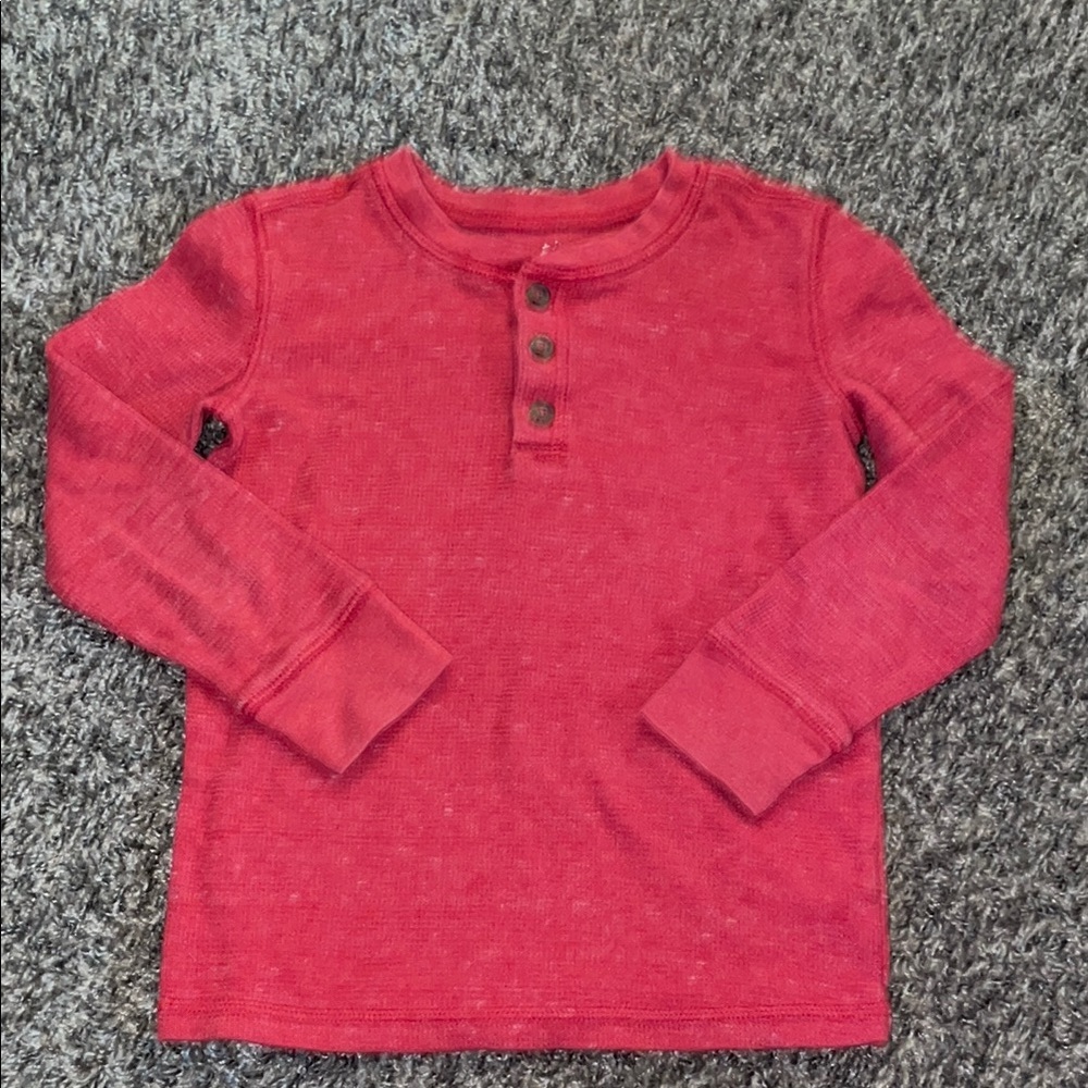 Jumping Beans Red Long Sleeve Henley Tee
